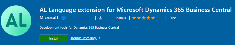 AL Language extension for Microsoft Dynamics 365 Business Central version 13.0.971907 (New version)